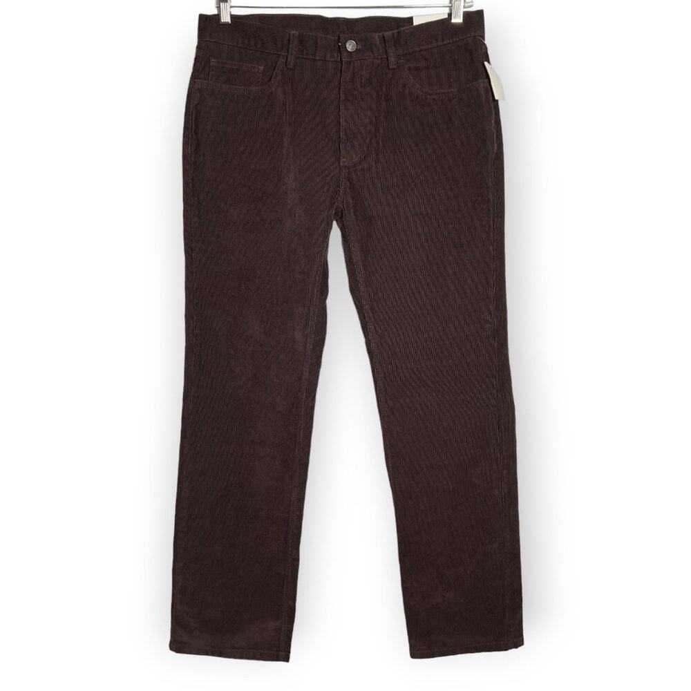 NEW Brooks Brothers Corduroy Pants 36x32 Brown Straight Leg Classic New With Tag